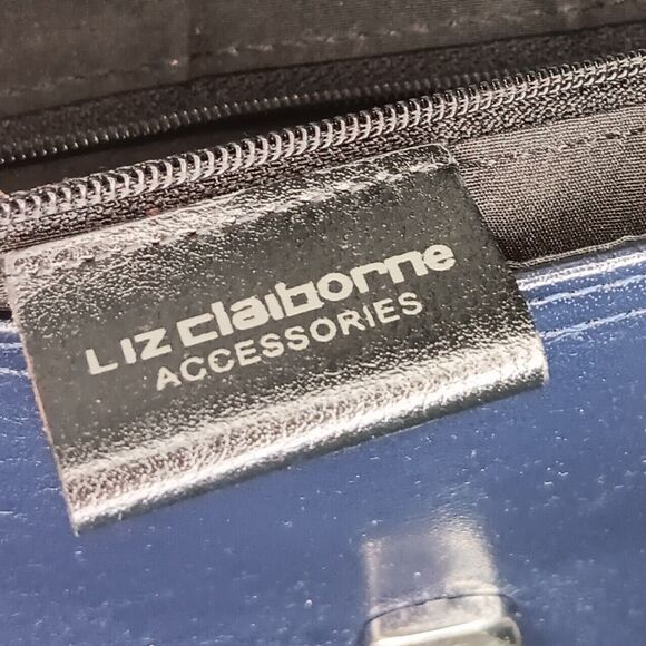 Liz Claiborne Navy Blue Women's Shoulder Purse Vintage Faux Leather 90s Mini Bag - Picture 5 of 11